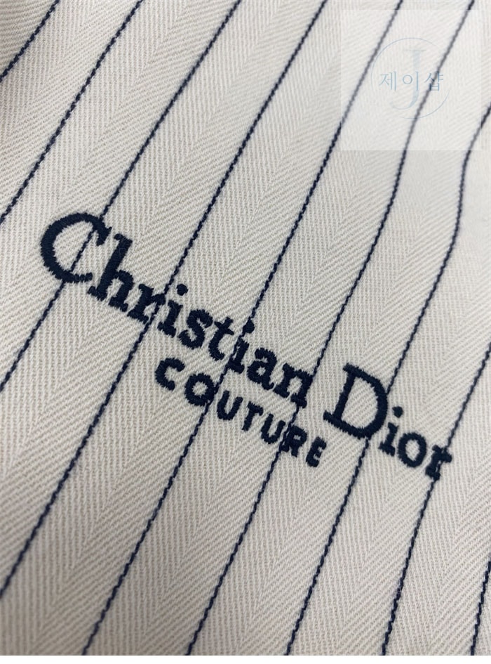 디올 Couture 꾸뛰르 핀스트라이프 오버셔츠（TJ공장） - 상세 이미지