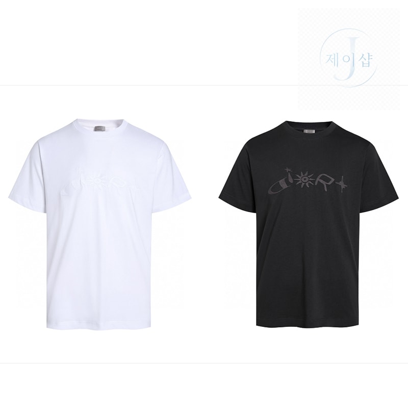 디올 x 루이스 해밀턴 하우스 시그니처 그래픽 캐주얼 반팔 티셔츠