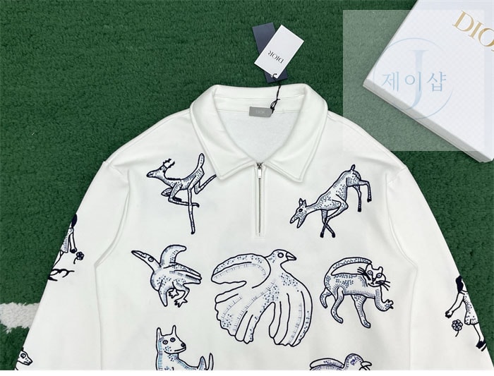 디올 x 힐튼넬 지퍼 넥 스웨트셔츠（레어） - 상세 이미지