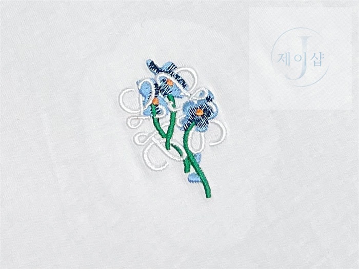 로에베 꽃무늬 아나그램 코튼 반팔 티셔츠（레어） - 상세 이미지