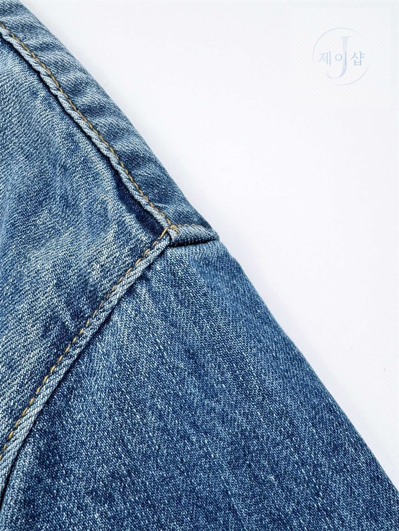 로에베 아나그램 워시드 데님 숏슬리브 셔츠 - 상세 이미지