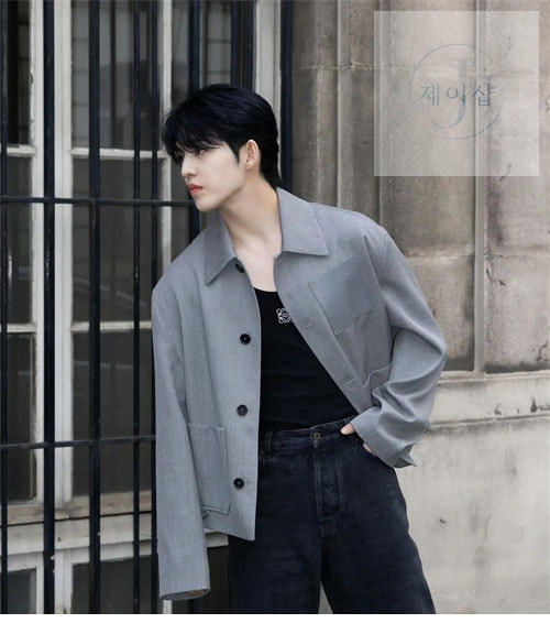 로에베 울 캐시미어 아나그램 워크웨어 자켓 （세븐） - 상세 이미지