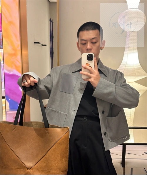 로에베 울 캐시미어 아나그램 워크웨어 자켓 （세븐） - 상세 이미지