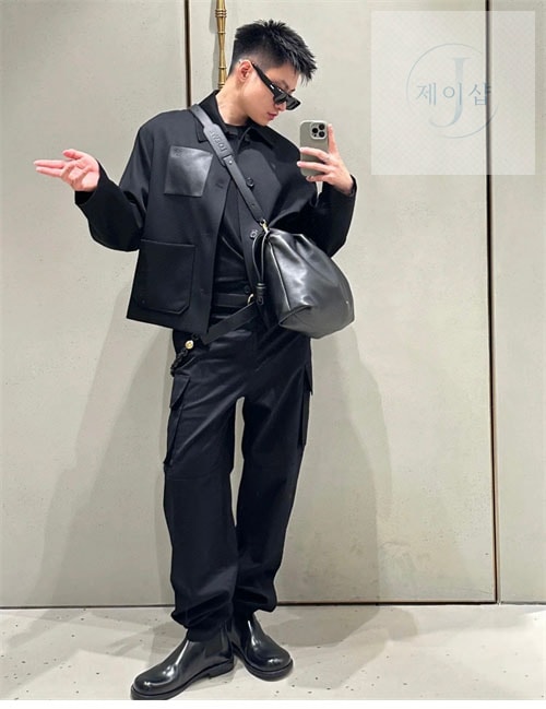 로에베 울 캐시미어 아나그램 워크웨어 자켓 （세븐） - 상세 이미지
