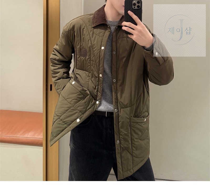 로에베 테크니컬 쉘 코듀로이 패딩 오버셔츠