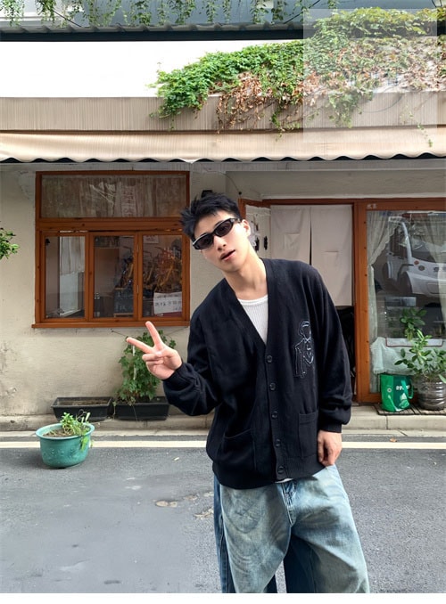 루이비통 23SS 메리노 울 자수 가디건 - 상세 이미지