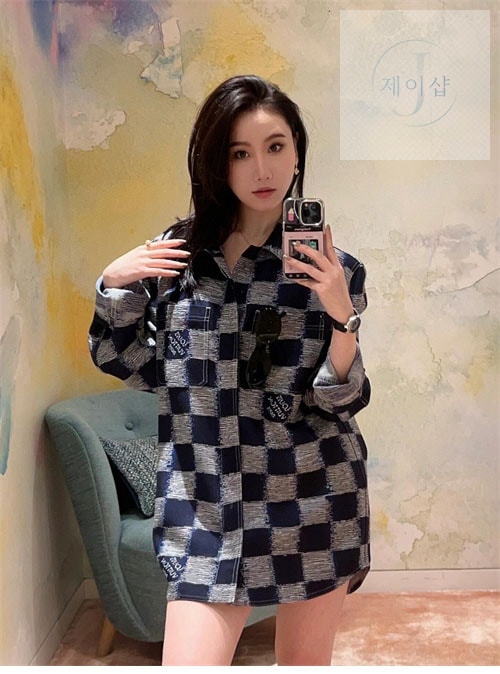 루이비통 24FW 다미에 울 오버셔츠 - 상세 이미지
