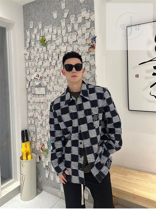 루이비통 24FW 다미에 울 오버셔츠 - 상세 이미지