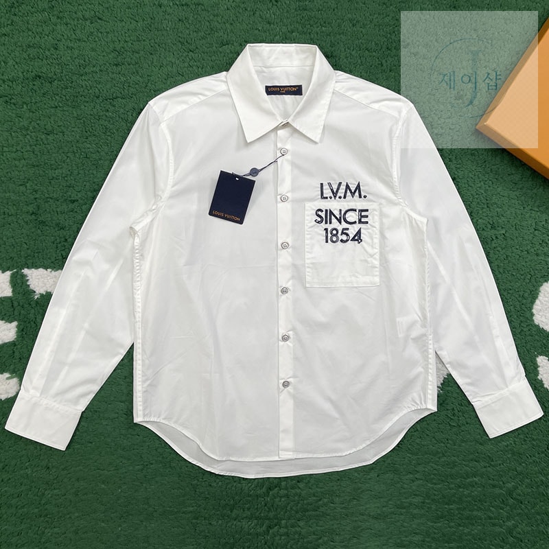 루이비통 LVM 레터링 롱 슬리브드 시그니처 포플린 셔츠