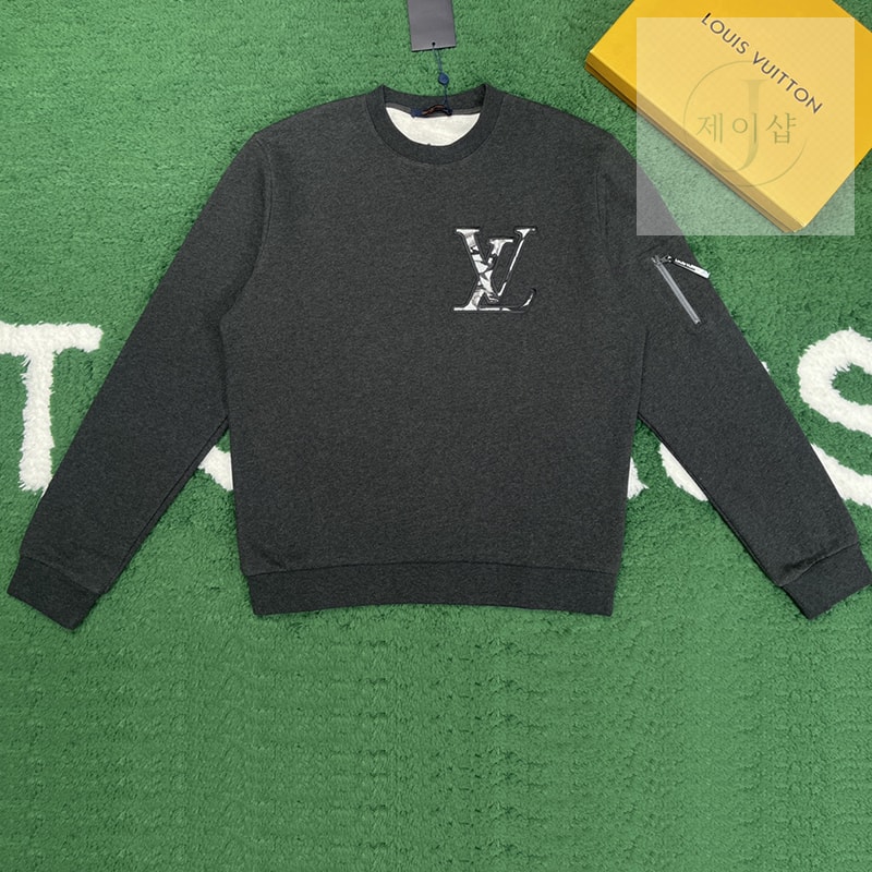 루이비통 LV Ice 로고 콤팩트 코튼 크루넥 스웨터