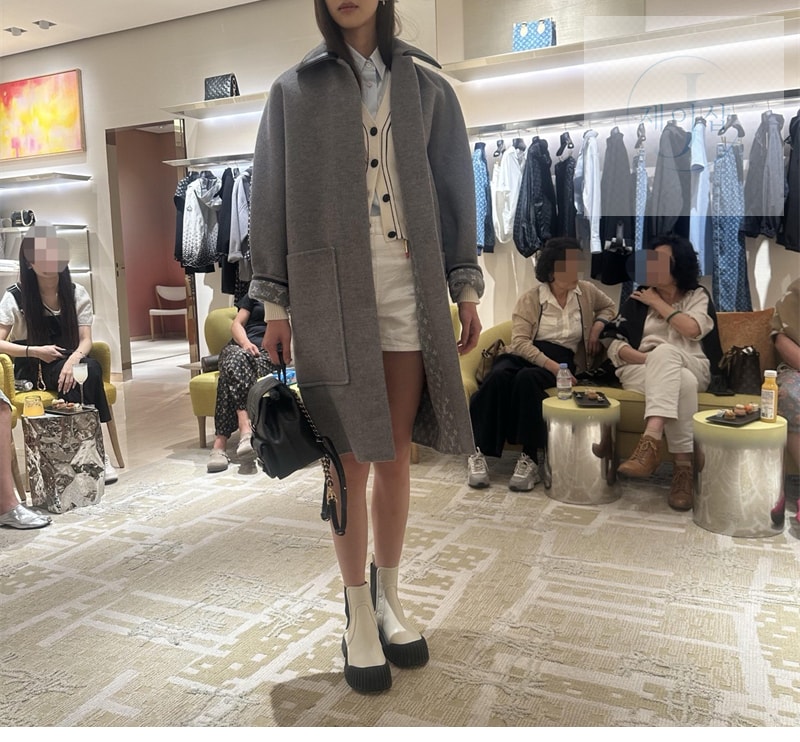 루이비통 리무버플 카라 더블 페이스 코트 - 상세 이미지
