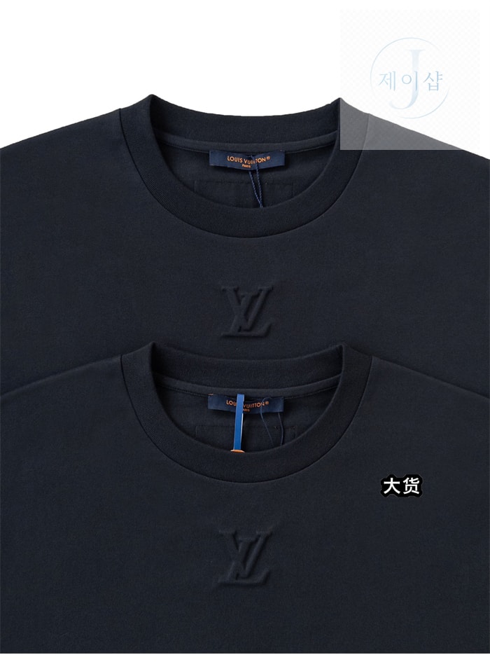 루이비통 엠보스드 LV 반팔 티셔츠 - 상세 이미지