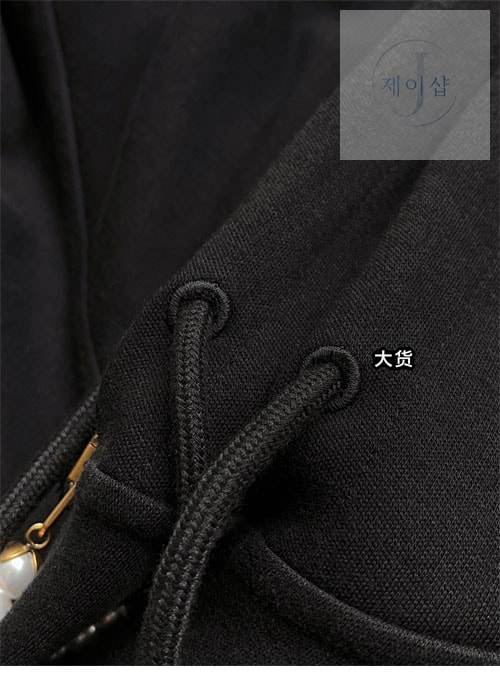 루이비통 엠브로이더드 진주풀러 저지 집업 후드 - 상세 이미지