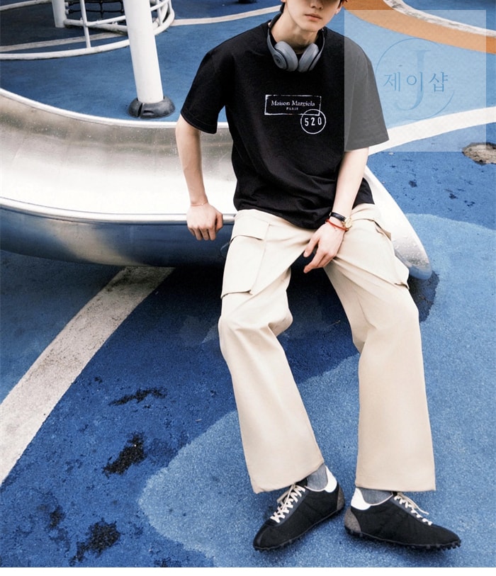 메종 마르지엘라 520 로고 반팔 티셔츠（레어） - 상세 이미지