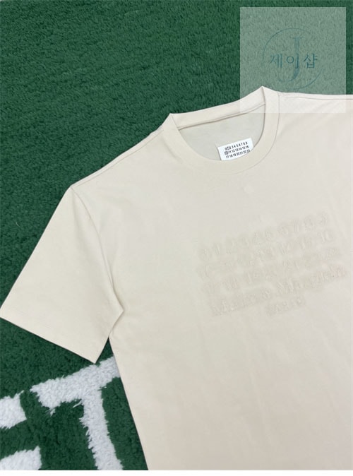 메종마르지엘라 MM6 Logo 자수 반팔 티셔츠 （레어） - 상세 이미지
