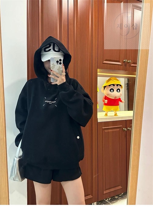 메종마르지엘라 MM6 스티치 로고 후디 - 상세 이미지