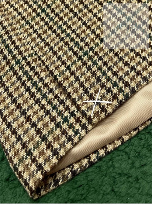 메종마르지엘라 체크 울 브이넥 히든 자켓（레어） - 상세 이미지