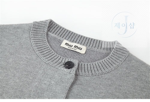 미우미우 로고 울 니트 가디건 - 상세 이미지