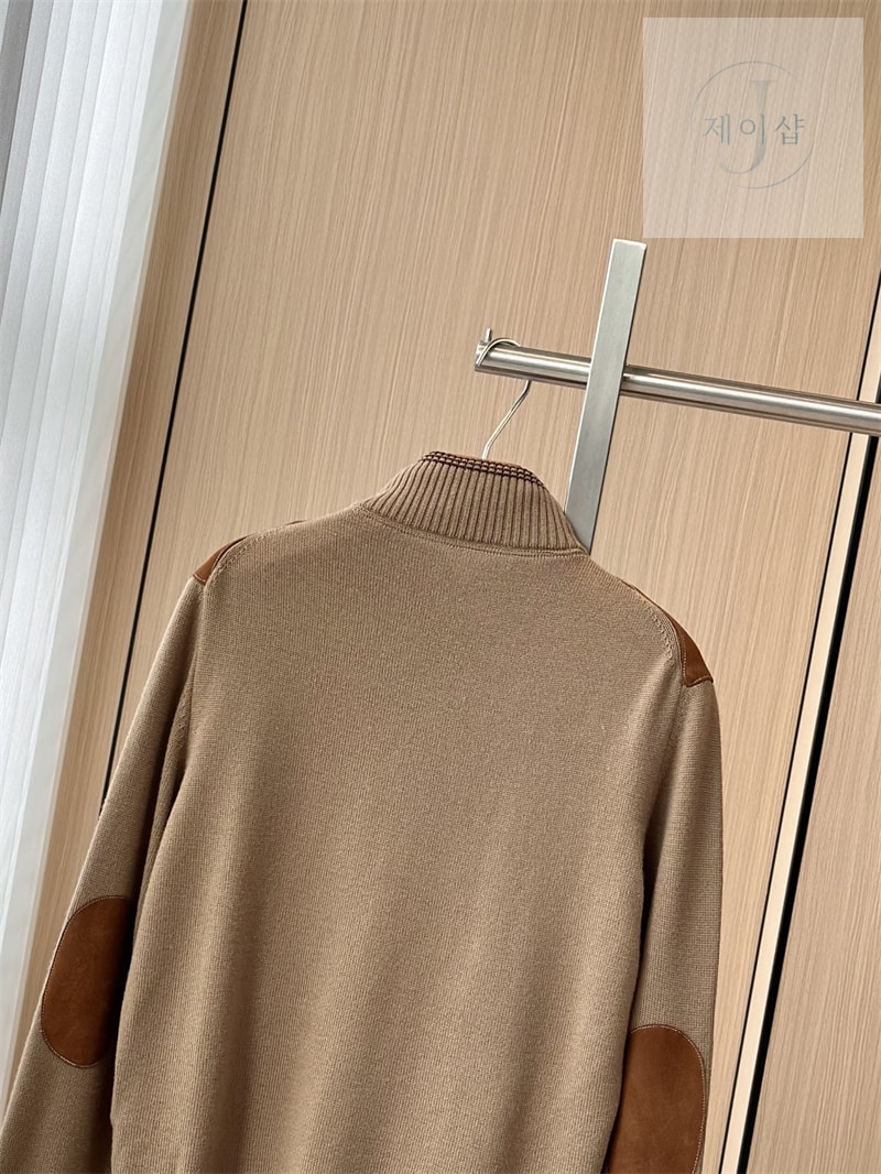 미우미우 울 앤 레더 지퍼 가디건 - 상세 이미지