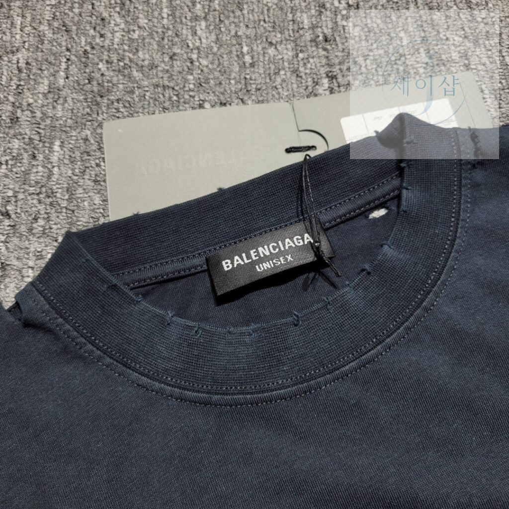 발렌시아가 22SS MAISON 로고 반팔 티셔츠 블랙 - 상세 이미지