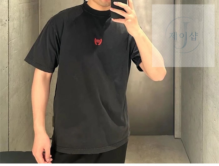 발렌시아가 BB 로렐 클래식 반팔 티셔츠（세븐） - 상세 이미지