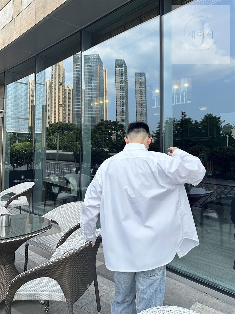 발렌시아가 나노 BB 아트워크 포플린 셔츠（세븐） - 상세 이미지