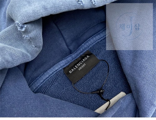 발렌시아가 테이프 타입 립드 포켓 오버사이즈 후드 3컬러（레어） - 상세 이미지
