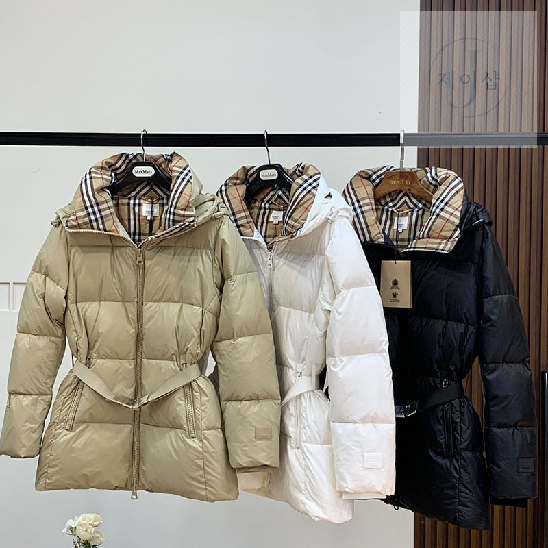 버버리 90 트렌치 벨트 패딩 다운 자켓