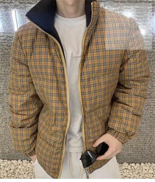 버버리 빈티지 체크 양면 패딩 다운 자켓（세븐） - 상세 이미지