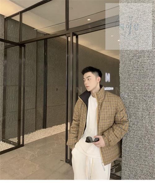 버버리 빈티지 체크 양면 패딩 다운 자켓（세븐） - 상세 이미지