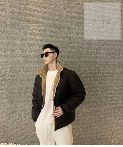 버버리 빈티지 체크 양면 패딩 다운 자켓（세븐） - 상세 이미지