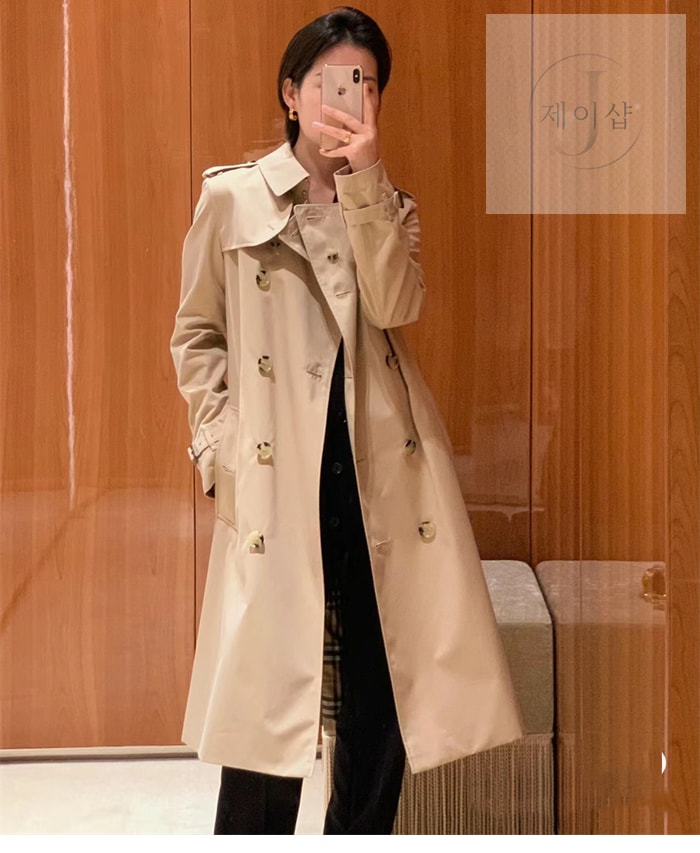 버버리 해리티지 여성용 롱 뉴 켄징턴 베이지 - 상세 이미지