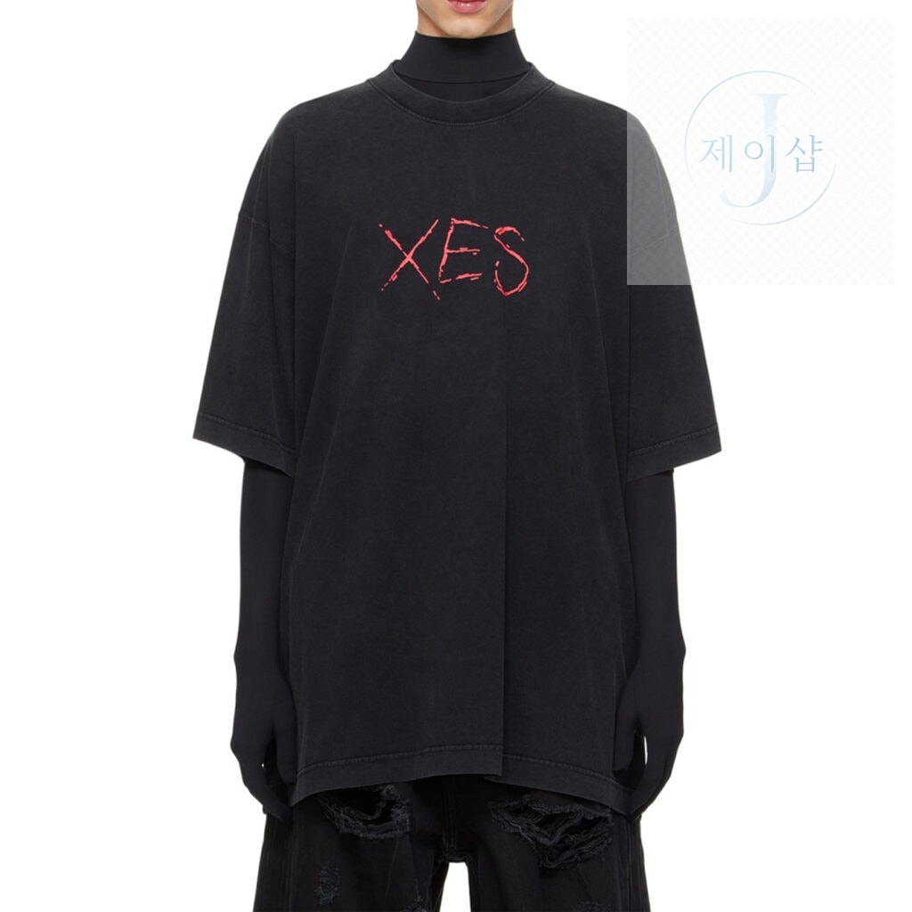 베트멍 24SS XES 프린팅 반팔 티셔츠 블랙 - 상세 이미지