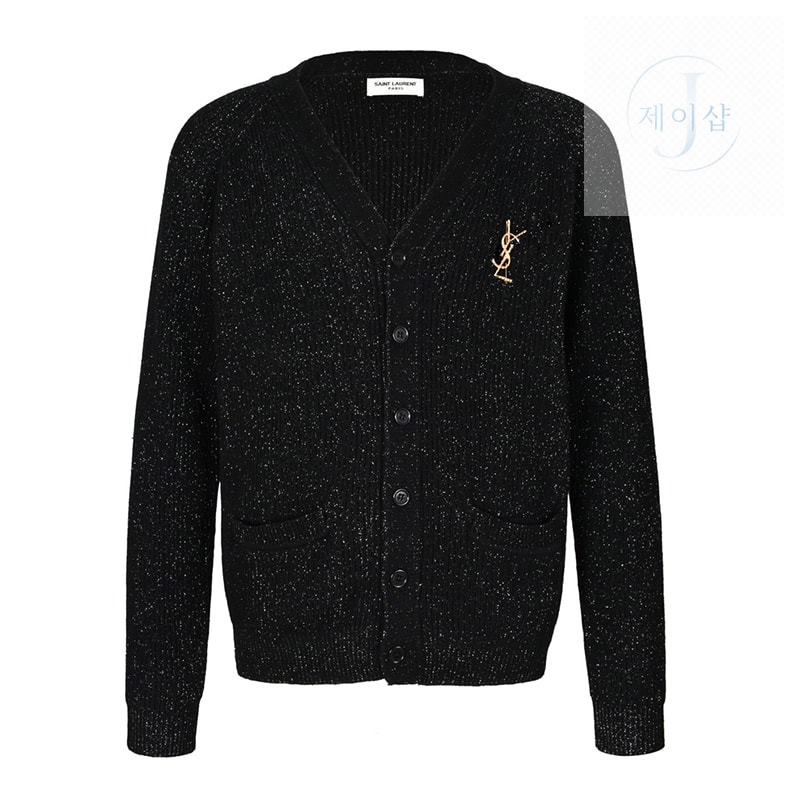 생로랑 YSL 로고 V넥 니트 가디건