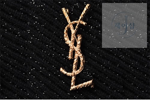 생로랑 YSL 로고 V넥 니트 가디건（세븐） - 상세 이미지