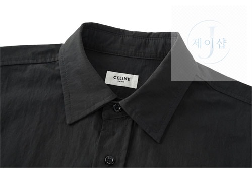 셀린느 24ss 트리옹프 로고 자수 린넨 셔츠 - 상세 이미지