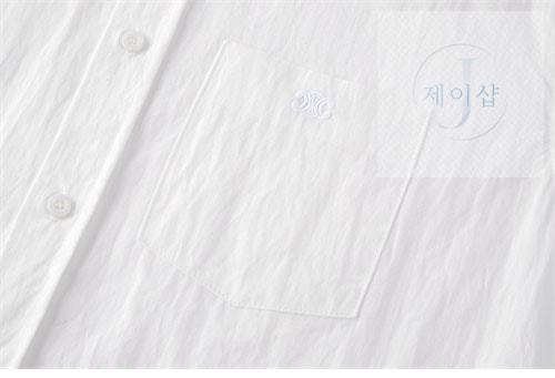 셀린느 24ss 트리옹프 로고 자수 린넨 셔츠 - 상세 이미지
