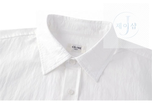 셀린느 24ss 트리옹프 로고 자수 린넨 셔츠 - 상세 이미지