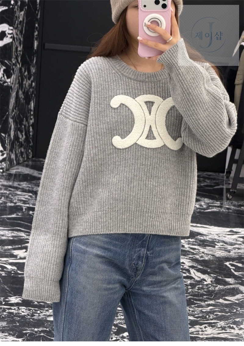 셀린느 르브드 울 크루넥 스웨터 （터보）