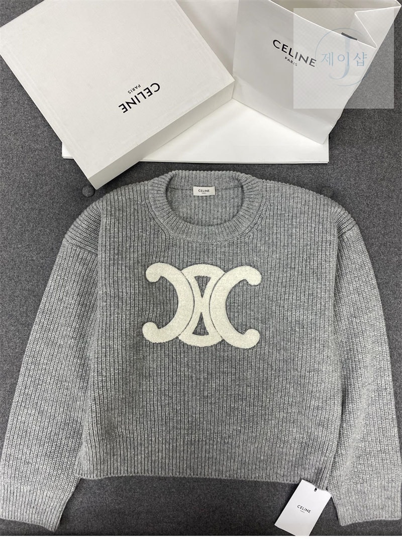 셀린느 르브드 울 크루넥 스웨터 （터보）