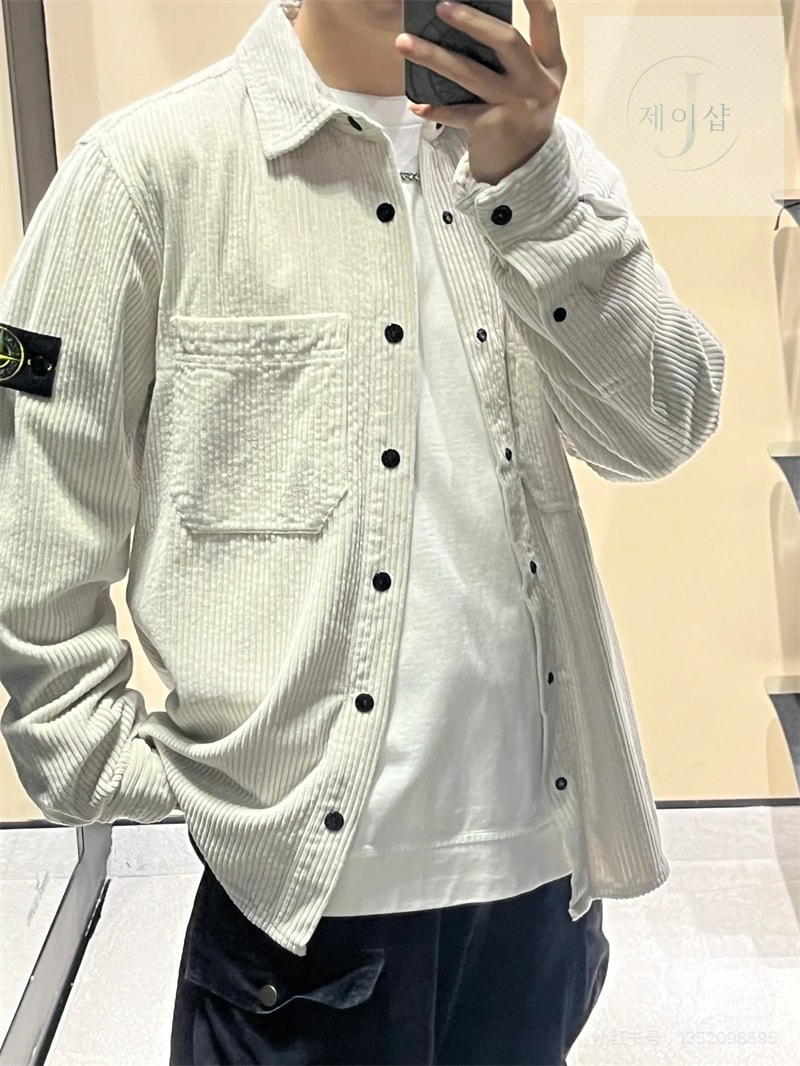 스톤아일랜드 코듀로이 오버셔츠（세븐） - 상세 이미지