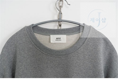 아미 24FW 스몰 하트 로고 맨투맨 그레이 - 상세 이미지