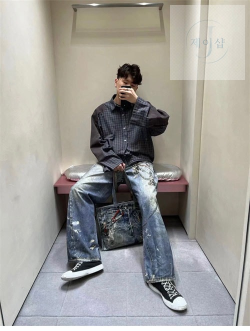아크네 24FW 체크 플란넬 셔츠 - 상세 이미지