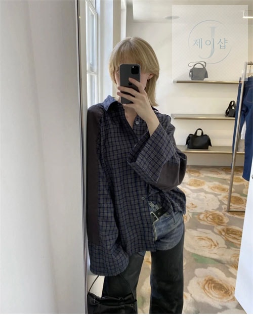 아크네 24FW 체크 플란넬 셔츠 - 상세 이미지