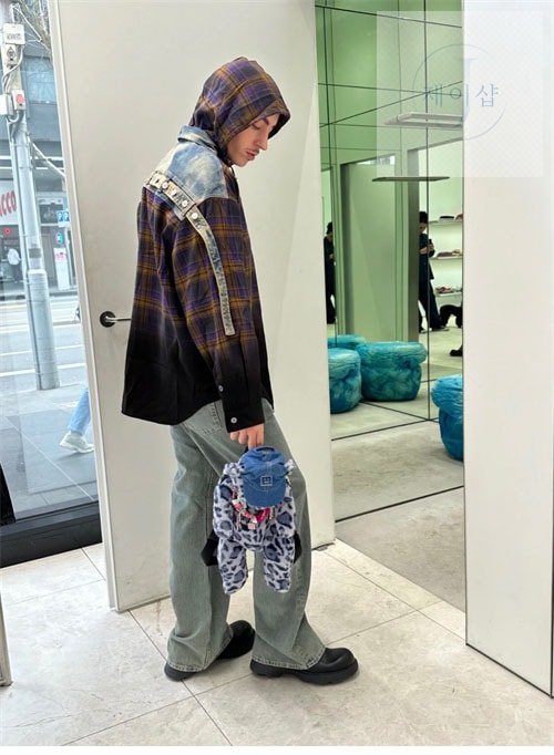 아크네 24fw 후드 버튼 업 셔츠 - 상세 이미지
