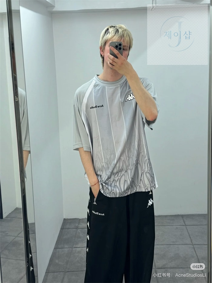 아크네 x 카파 로고 저지 반팔 티셔츠（세븐） - 상세 이미지