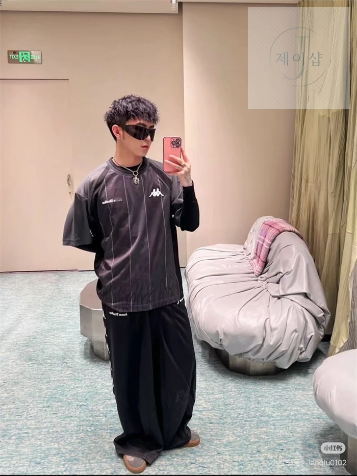 아크네 x 카파 로고 저지 반팔 티셔츠（세븐） - 상세 이미지