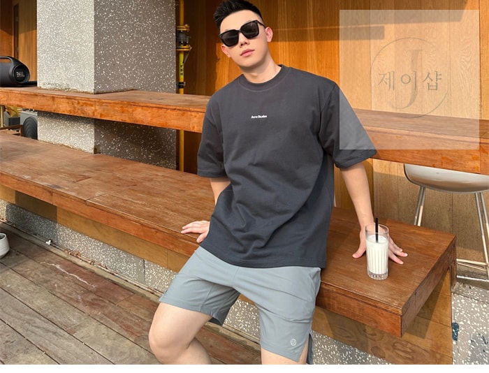 아크네 로고 반팔 티셔츠（세븐） - 상세 이미지