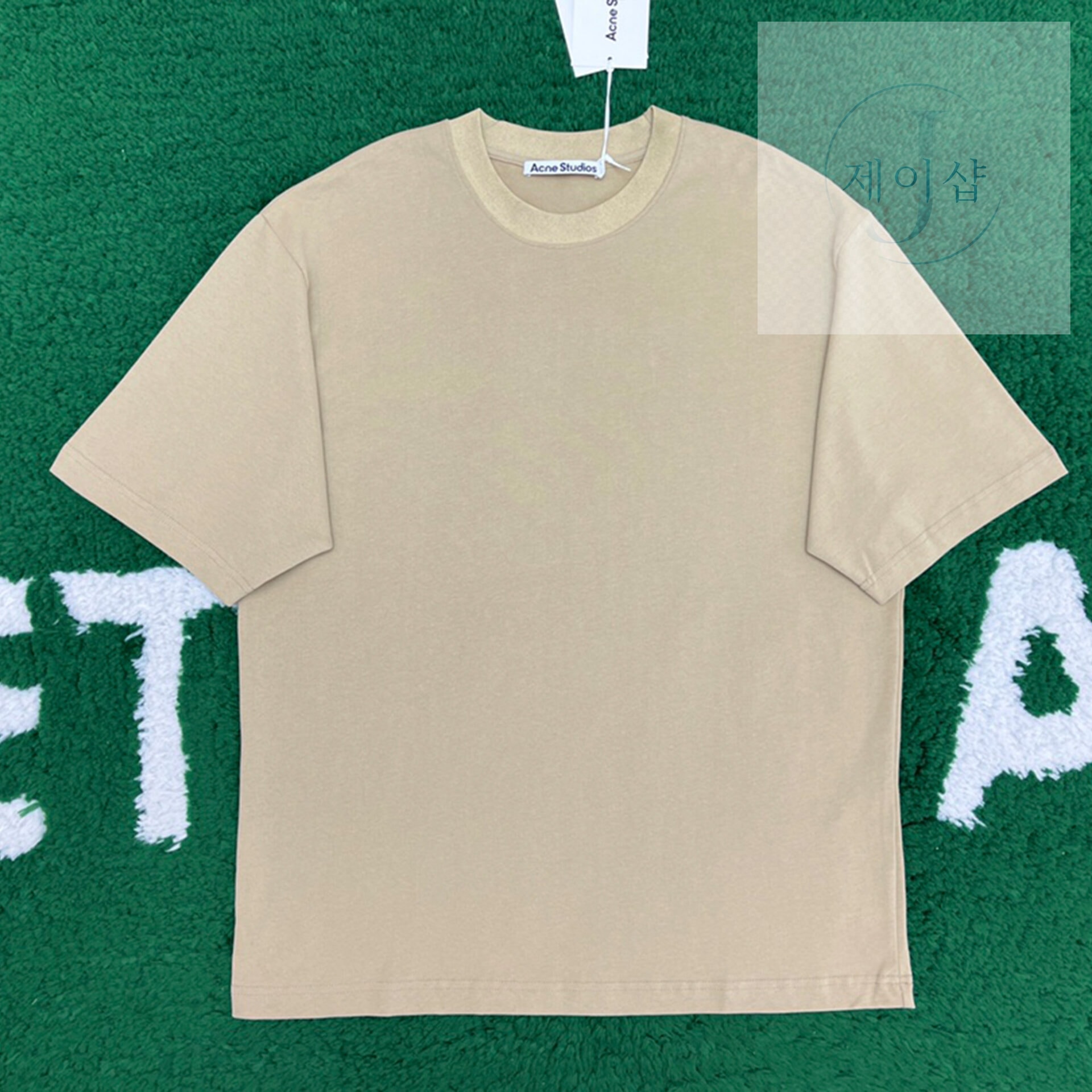 아크네 스튜디오 백 고무패치 릴렉스 핏 크루넥 반팔 티셔츠 “2COLOR”