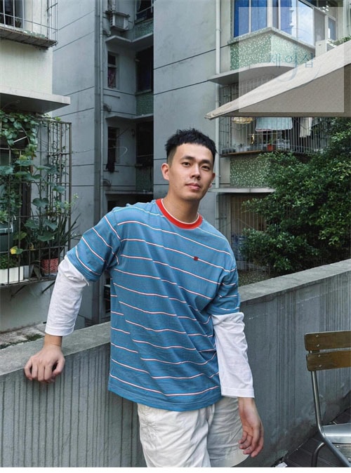아크네 스트라이프 레이어드 티셔츠（레어） - 상세 이미지